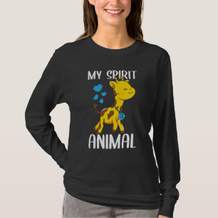 Mens My Spirit Animal Giraffe I Love Dad Heart Val T-Shirt