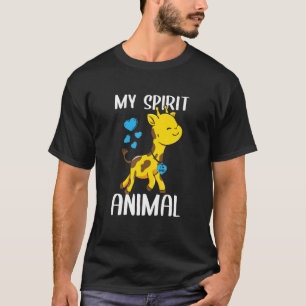 Mens My Spirit Animal Giraffe I Love Dad Heart Val T-Shirt