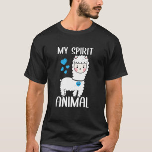 Mens My Spirit Animal Llama I Love Dad Heart Valen T-Shirt