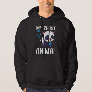 Mens My Spirit Animal Panda I Love Dad Heart Valen Hoodie