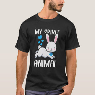 Mens My Spirit Animal Rabbit I Love Dad Heart Vale T-Shirt