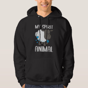 Mens My Spirit Animal Sheep I Love Dad Heart Valen Hoodie
