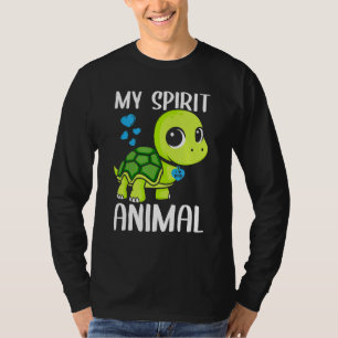 Mens My Spirit Animal Turtle I Love Dad Heart Vale T-Shirt