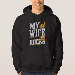 Mens My Wife Rocks, Electronic Rock Guitar Hoodie