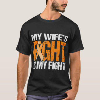 Mens My Wife's Fight is My Fight Leukaemia Awarene T-Shirt