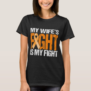Mens My Wife's Fight is My Fight Leukaemia Awarene T-Shirt