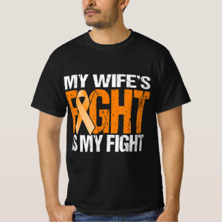 Mens My Wife's Fight is My Fight Leukaemia Awarene T-Shirt