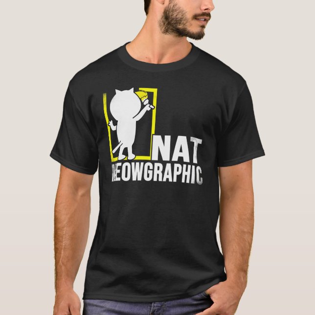 Mens nat meographic Hilarious Cat Expression T-Shirt (Front)
