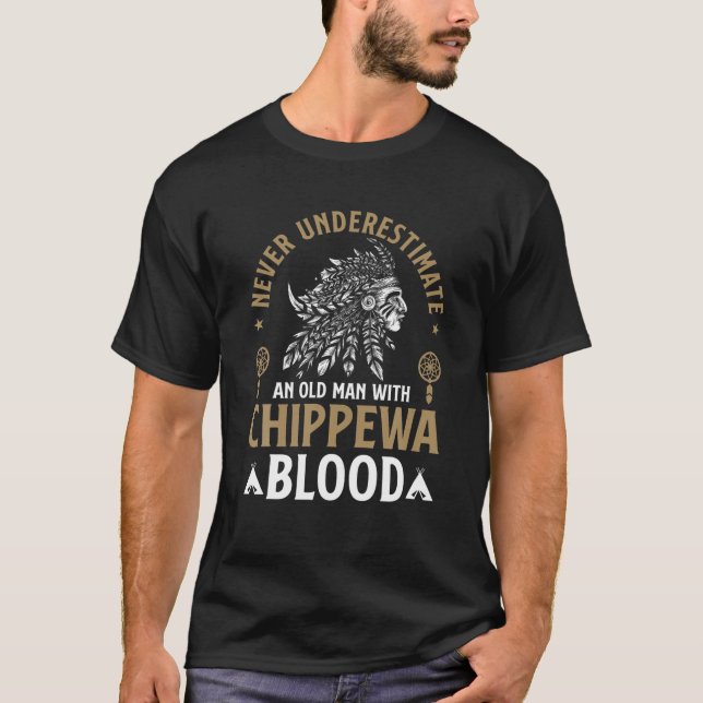 Mens Native American An Old Man With Native Blood T-Shirt (Front)