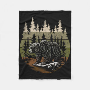 Mens Nature Graphic Tees Bears Animal Wildlife Out Fleece Blanket