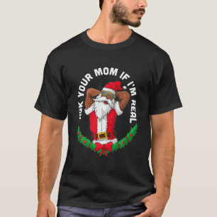 Mens Naughty Black Mr. Santa Christmas Ask Your Mo T-Shirt