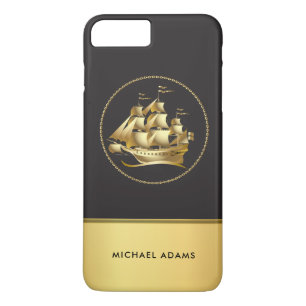 Men's Nautical Sailing Ship with Monogram Case-Mate iPhone Case