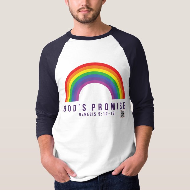 Men's Navy B-ball Shirt Rainbow God's Promise  (Front)
