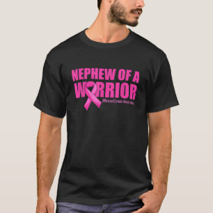 Mens Nephew of a Warrior Aunt Breast Cancer Awaren T-Shirt