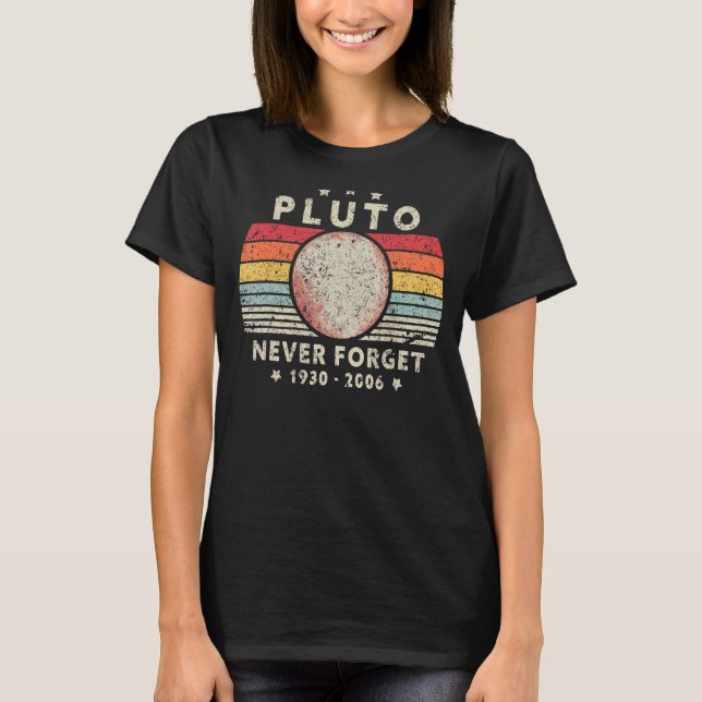Mens Never Forget Pluto Planet Retro Style  Space T-Shirt (Front)