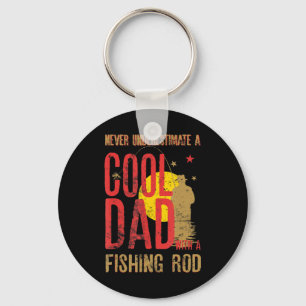Mens Never Underestimate A Cool Dad With a Fishing Key Ring