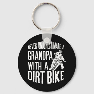 Mens Never Underestimate A Grandpa With A Dirt Bik Key Ring