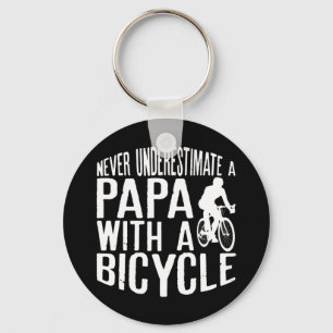 Mens Never Underestimate A Papa With A Bicycle Coo Key Ring
