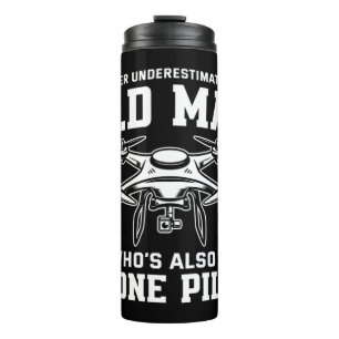 Mens Never Underestimate An Old Man Who's Also Thermal Tumbler