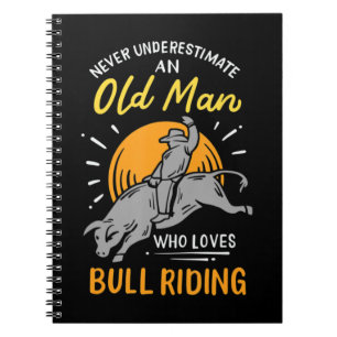 Mens Never Underestimate An Old Man Who Loves Bull Notebook