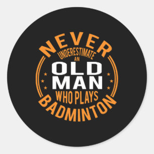 Mens Never Underestimate An Old Man Who Plays Dmin Classic Round Sticker