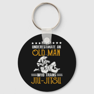 Mens Never Underestimate An Old Man Who Trains Jiu Key Ring