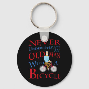 Mens Never Underestimate An Old Man With A Bow Arc Key Ring