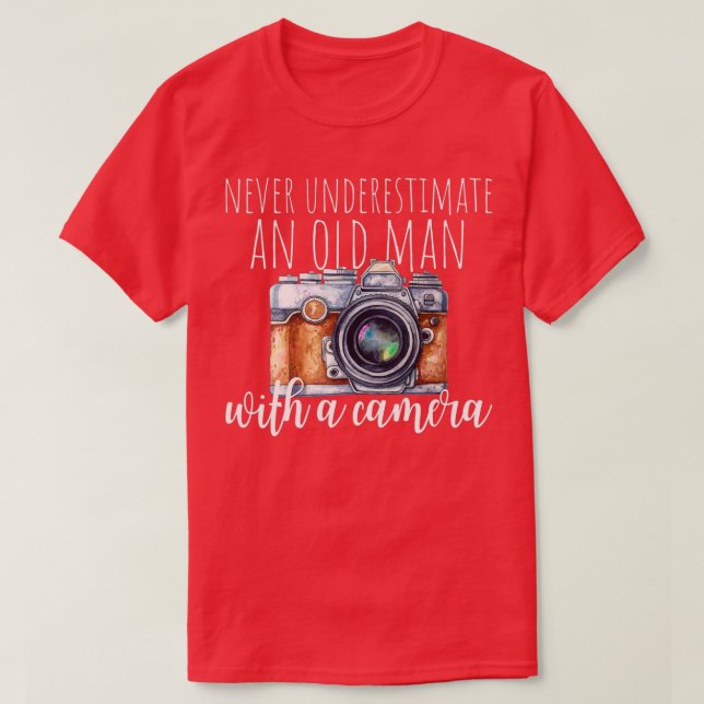 Mens Never Underestimate An Old Man With A Camera  T-Shirt (Design Front)