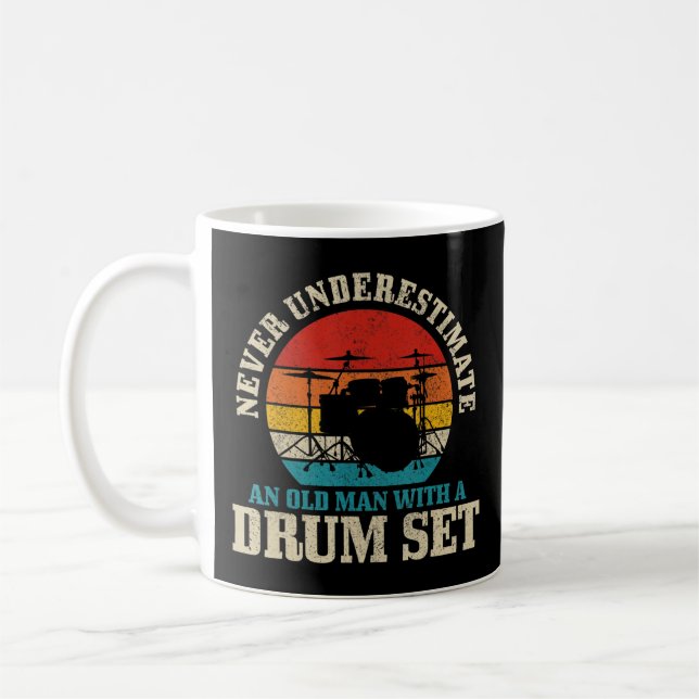 Mens Never Underestimate An Old Man With A Fat Bik Coffee Mug (Left)