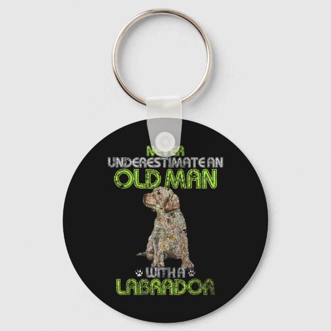 Mens Never Underestimate an old man with a Motorho Key Ring (Front)