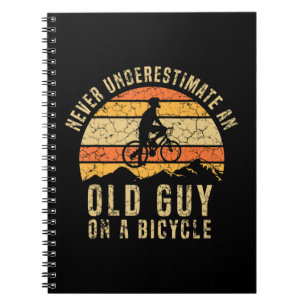 Mens Never Underestimate Funny Cycling Tshirt Are Notebook