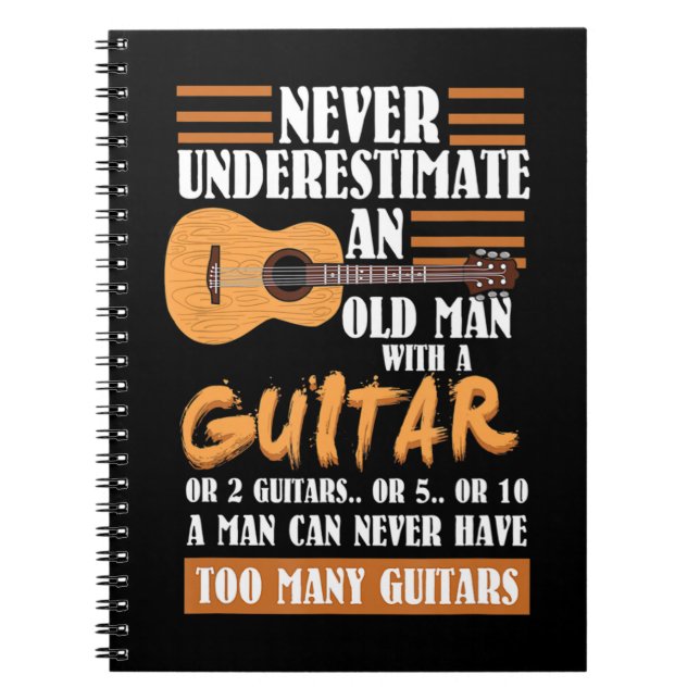 Mens Never Underestimate The Old Guy American Foot Notebook (Front)