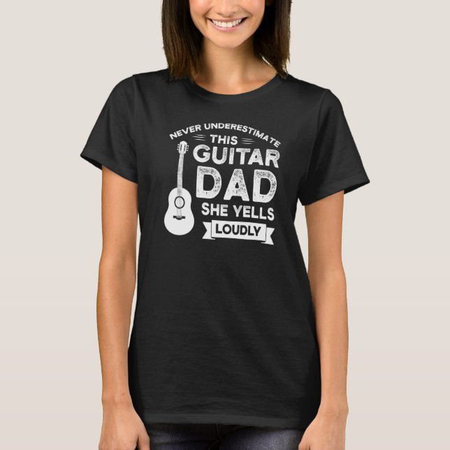 Mens never underestimate this guitar guitar string T-Shirt (Front)