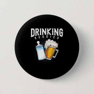 Mens New Dad Beer And Milk Joke 6 Cm Round Badge