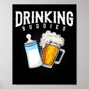 Mens New Dad Beer And Milk Joke Poster