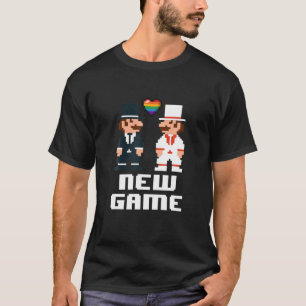 Mens New Game Newlyweds Gay Gamer LGBT Wedding T-Shirt