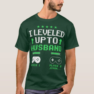 Mens Newlywed Groom Funny Video Game Lovers Leveli T-Shirt