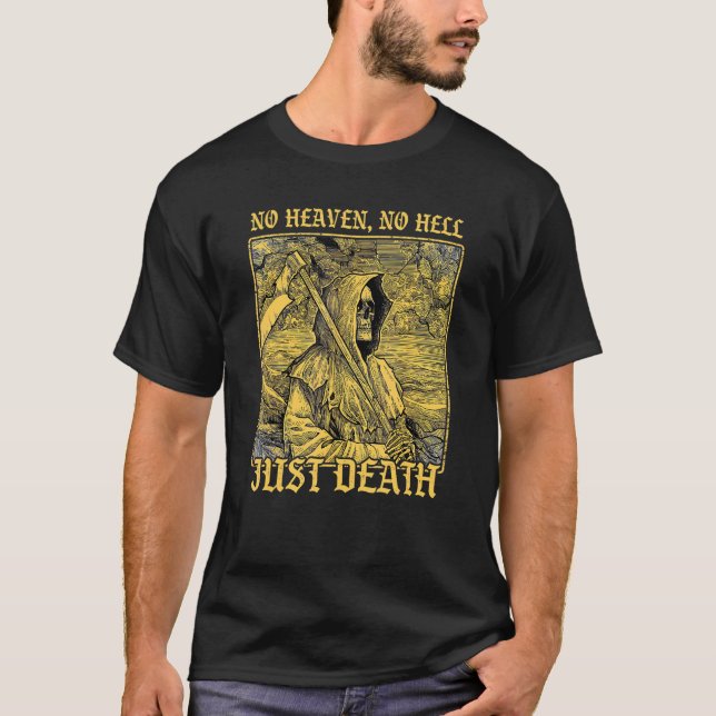 Mens No Heaven No Hell Just Death Satanic Lucifer  T-Shirt (Front)