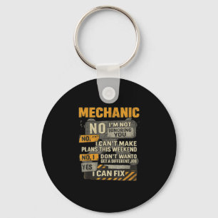 Mens No Im Not Ignoring You Mechanic Wrench Humor  Key Ring