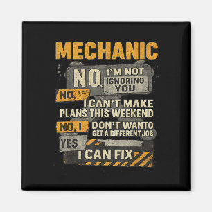 Mens No Im Not Ignoring You Mechanic Wrench Humour Magnet