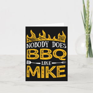 Mens Nobody Does Bbq Like Mike Card