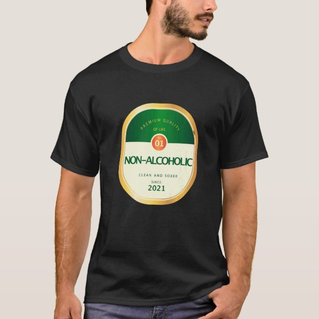 Mens Non Alcoholic Sober Sobriety Recovering Alcoh T-Shirt (Front)
