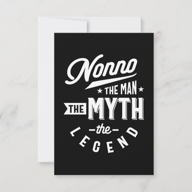 Mens Nonno The Man The Myth The Legend T-shirt Fat RSVP Card (Front)