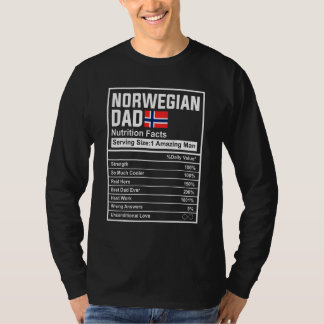 Mens Norwegian Dad Nutrition Facts Father's Day Na T-Shirt