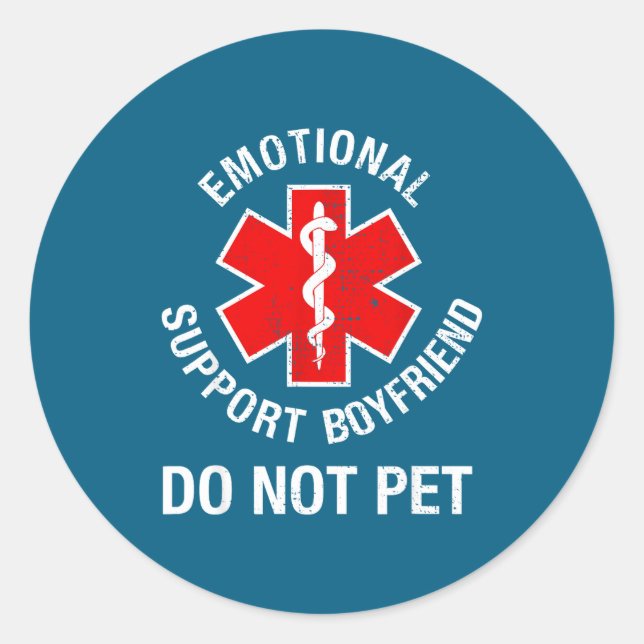 Mens Not Pet Emotional Support Classic Round Sticker (Front)