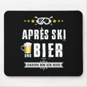 Mens Novelty Apres Ski Party Beer Shirt Skiing Fun Mouse Pad