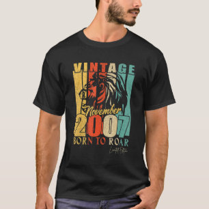 Mens November 2007 15 Year Old Lion 15th Birthday T-Shirt
