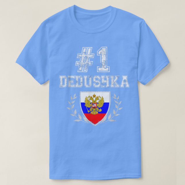 Mens Number One Dedushka Russian Grandfather  T-Shirt (Design Front)