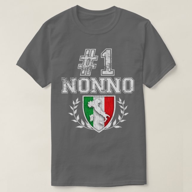 Mens Number One Nonno Italian Grandfather  T-Shirt (Design Front)