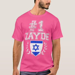 Mens Number One Zayde Hebrew Yiddish Grandfather T-Shirt